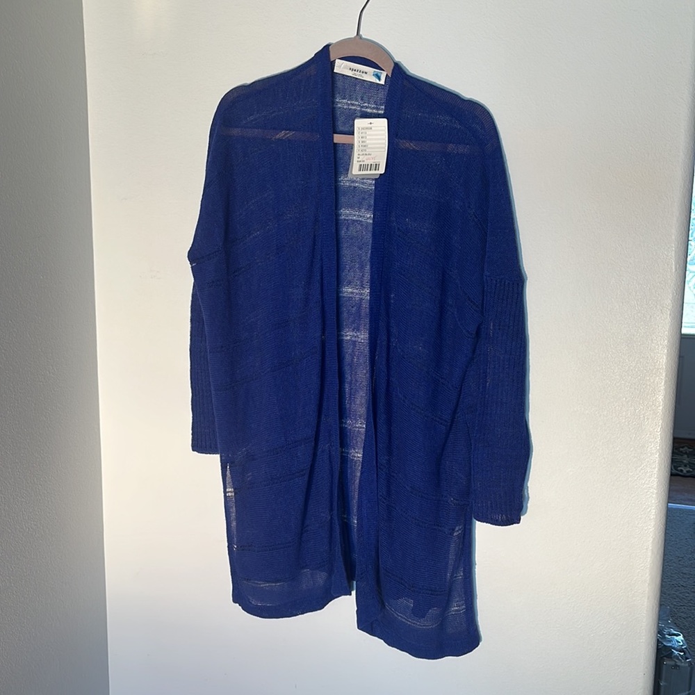 Anthropologie Sparrow Women's Cardigan, 3/4 Sleeve, Size: M, Color: Royal Blue